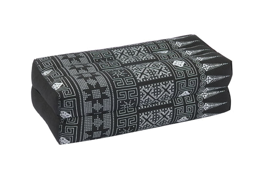 Kapok Blockkissen 35x15x10 cm (Baumwolle, schwarz & weiß)