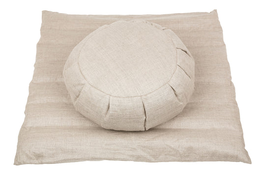 Meditationsset mit Leinenbezug und Buchweizenfüllung