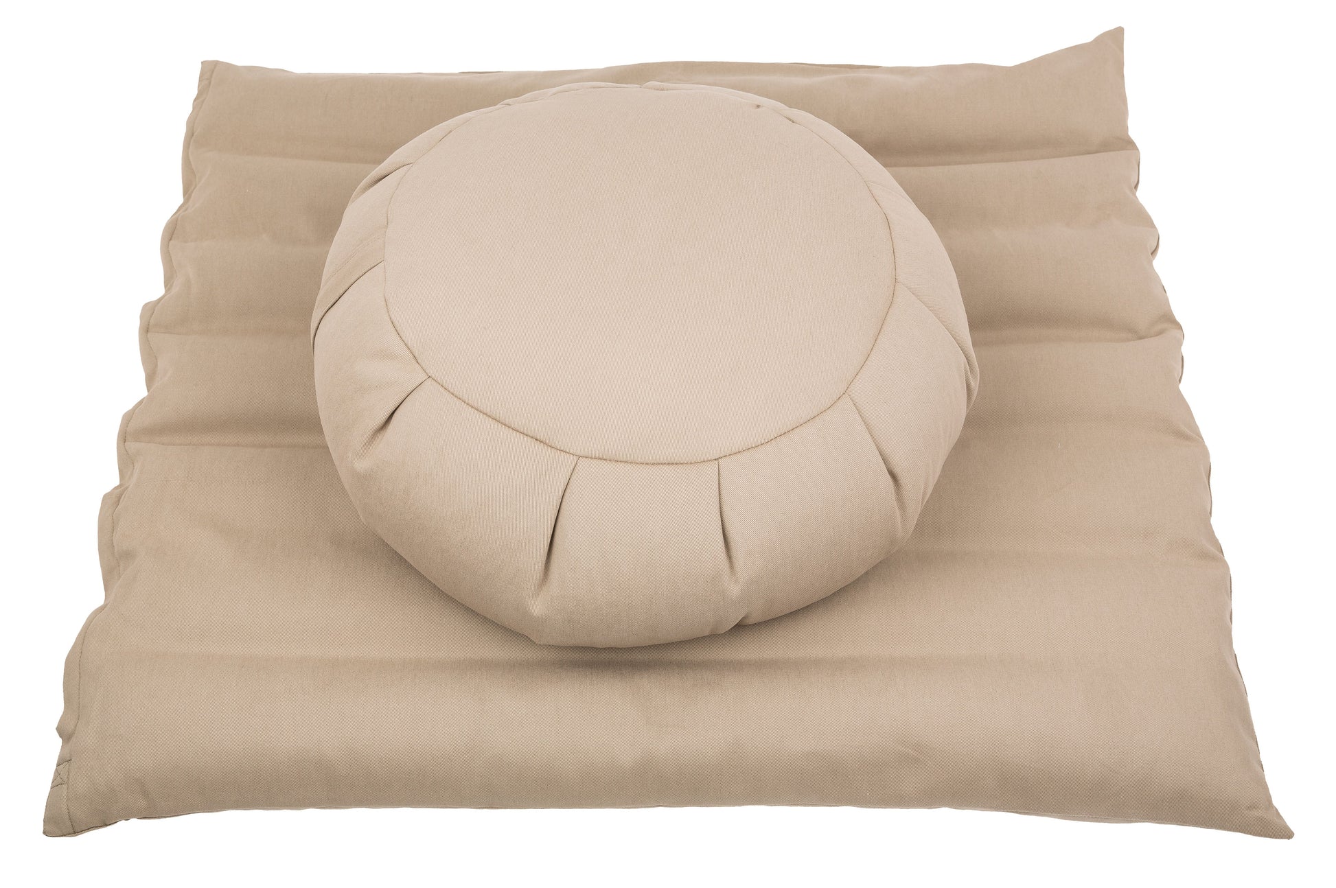 Meditationsset mit Füllung aus Buchweizenspelz (sandgrau)