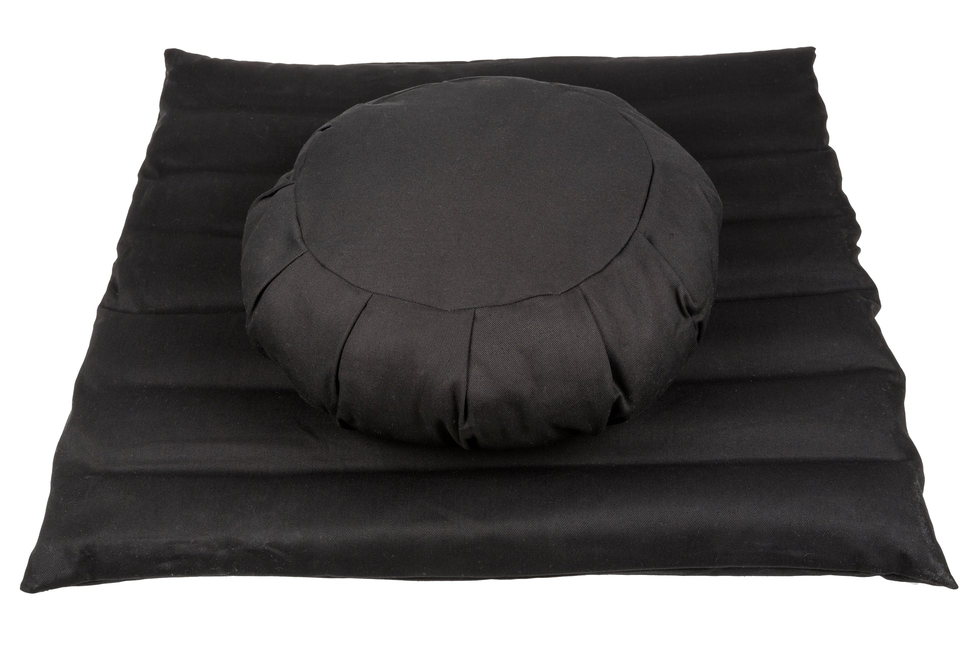 Meditationsset mit Füllung aus Buchweizenspelz (schwarz)