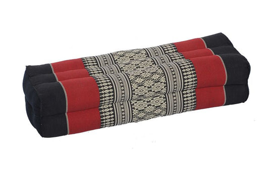 Massageset II: Matte + Kissen + 2x Hörnchen (Thaimuster schwarz-rot)