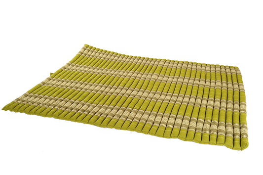 Rollbare Thaimatte aus Kapok XXL 200 × 150–160 cm – Bodenmatratze (Bambusgrün)