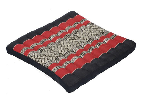 Großes Thai-Sitzkissen 50x50 cm (schwarz & rot)