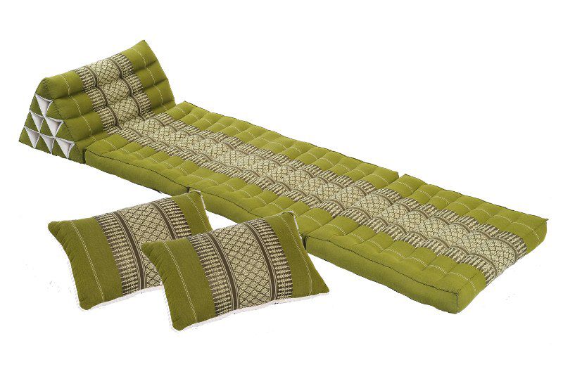 Thaikissen Set: Dreiecksmatte + 2 Sofakissen