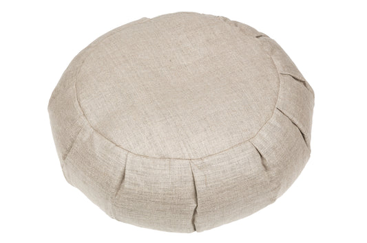 Zafu Kissen Buchweizen/Leinen ca. 40x15 cm (Naturbeige)